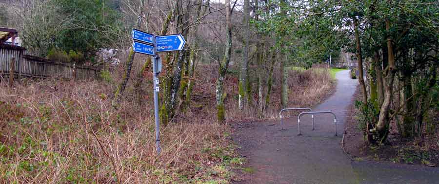 Walking and cycling routes are at the bottom of Almardon garden
